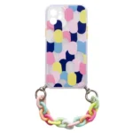 Color Chain Case Gel Flexible Elastic Case Cover With A Chain Pendant For Multicolour (1) Kryt iPhone 13 Mini