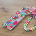 Color Chain Case Gel Flexible Elastic Case Cover With A Chain Pendant For Multicolour (1) Kryt iPhone 13 Mini