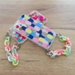 Color Chain Case Gel Flexible Elastic Case Cover With A Chain Pendant For Multicolour (1) Kryt iPhone 13 Mini