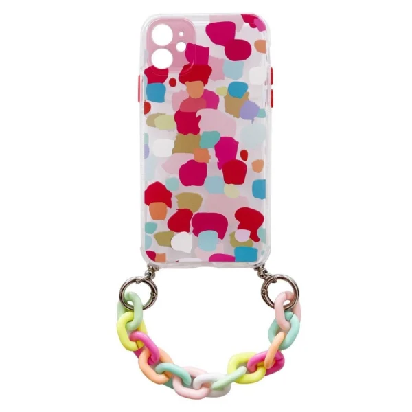 Color Chain Case Gel Flexible Elastic Case Cover With A Chain Pendant For Multicolour (2) Kryt iPhone 13 Pro