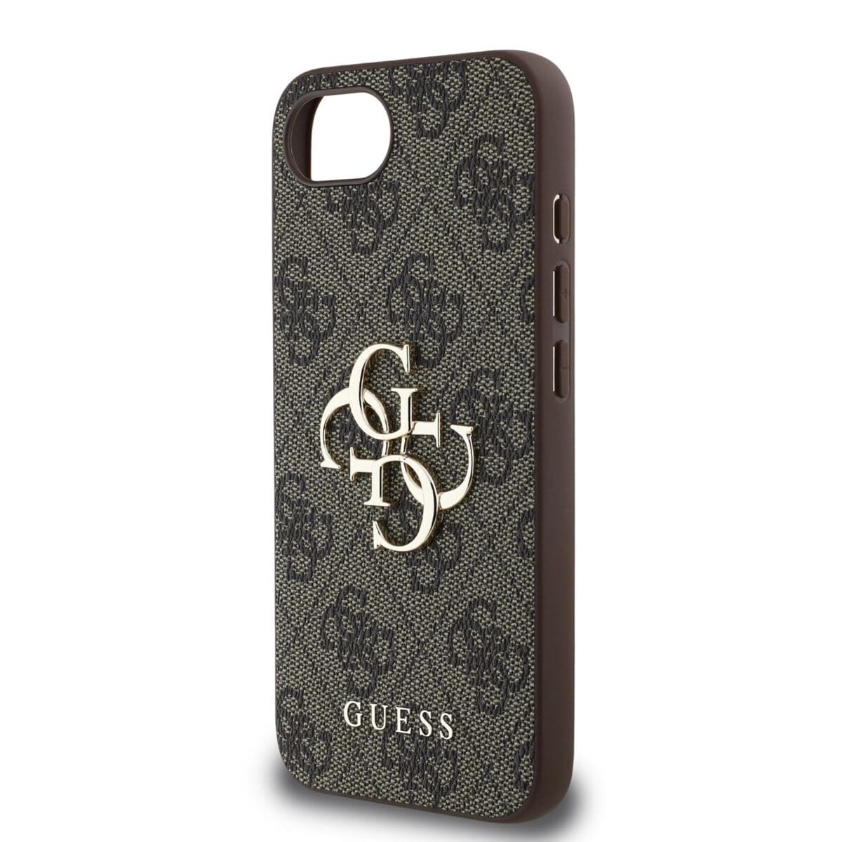 Guess PU 4G Metal Logo Brown Kryt iPhone 16e