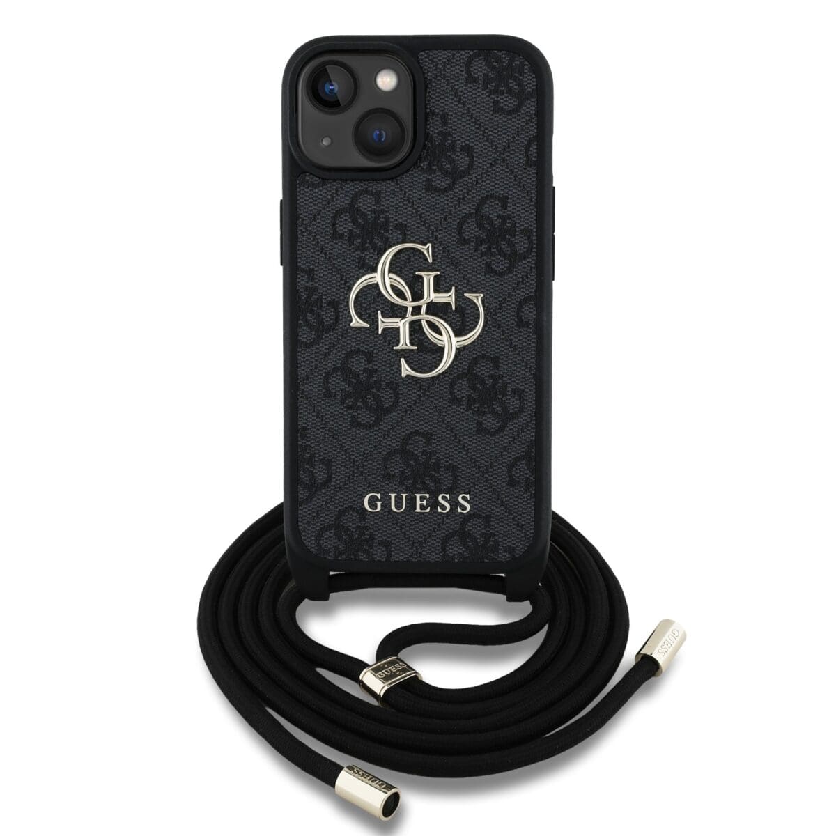 Guess PU 4G Metal Logo Crossbody Black Kryt iPhone 15