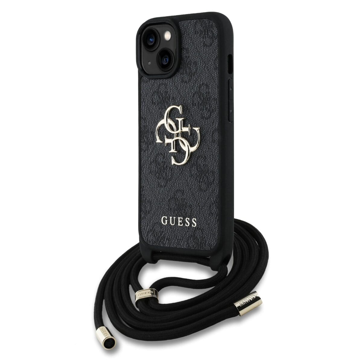 Guess PU 4G Metal Logo Crossbody Black Kryt iPhone 15