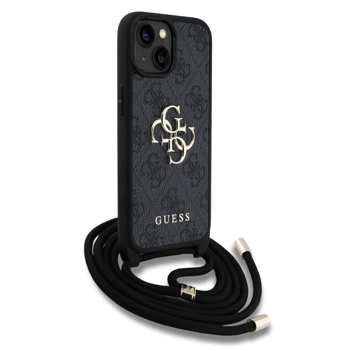 Guess PU 4G Metal Logo Crossbody Black Kryt iPhone 15