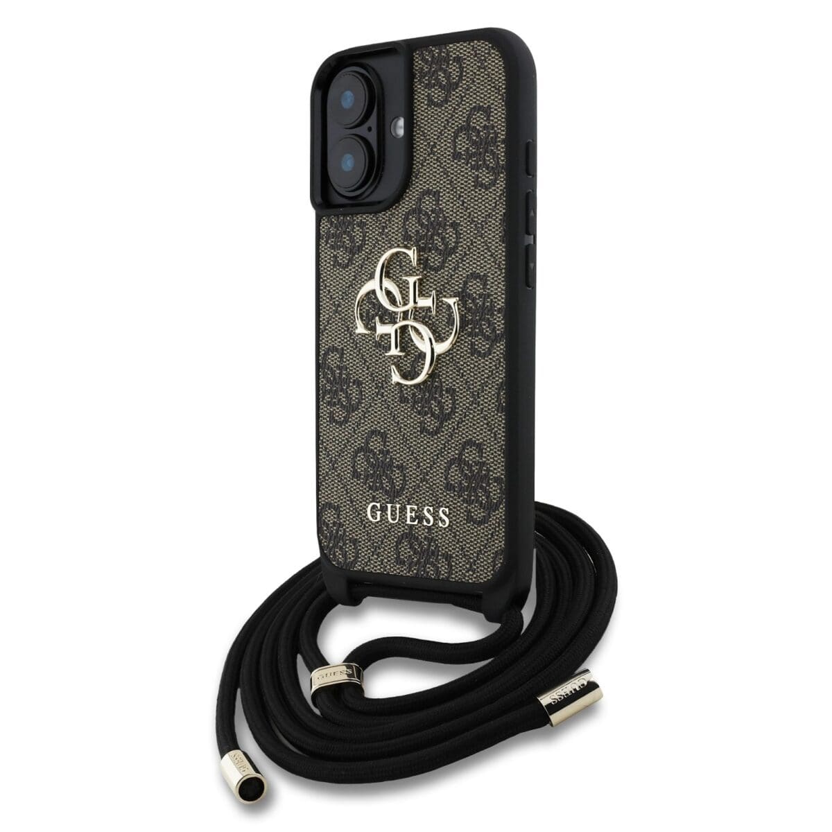 Guess PU 4G Metal Logo Crossbody Brown Kryt iPhone 16