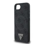 Guess PU 4G Strass Triangle Metal Logo Black Kryt iPhone 16e