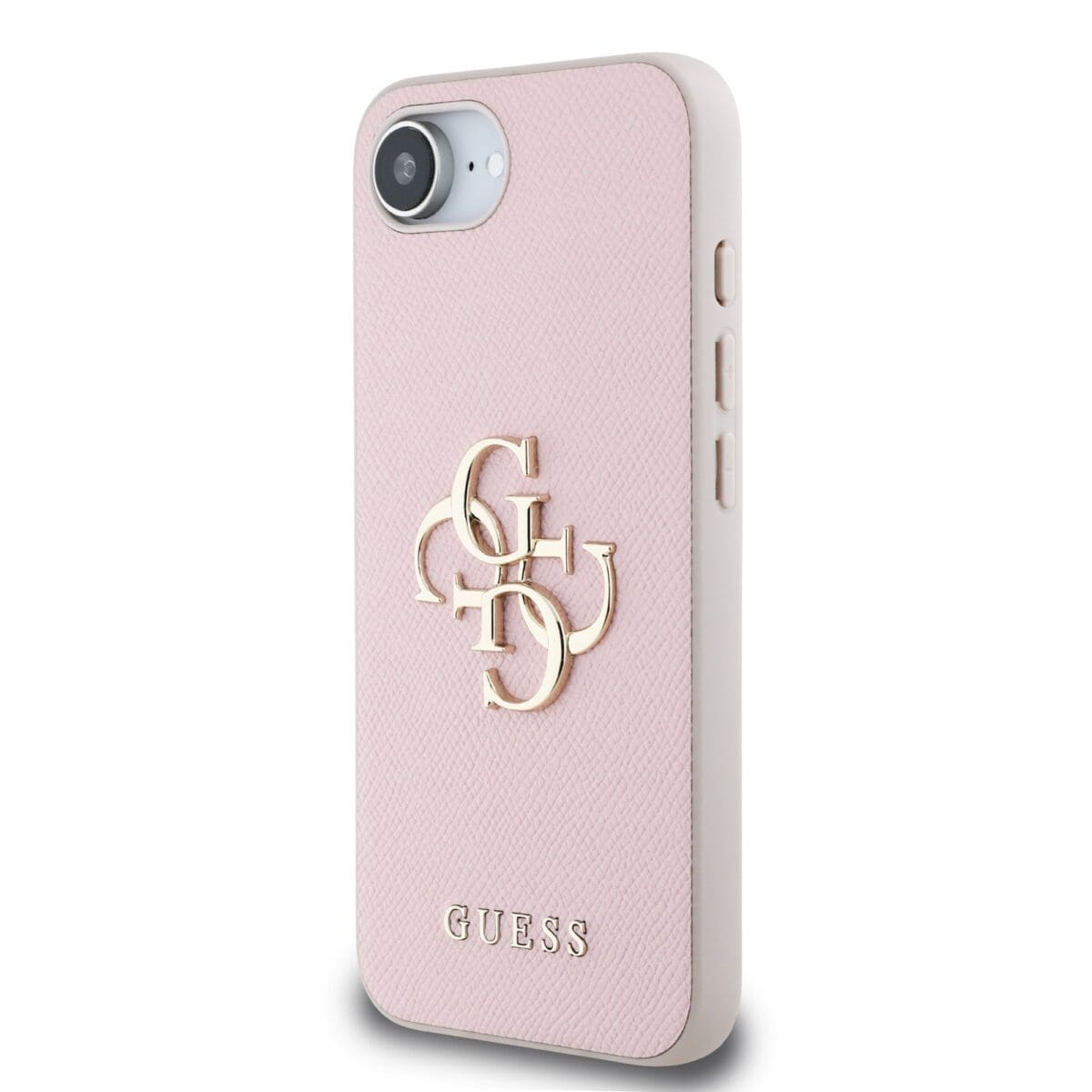 Guess PU Grained 4G Metal Logo Pink Kryt iPhone 16e