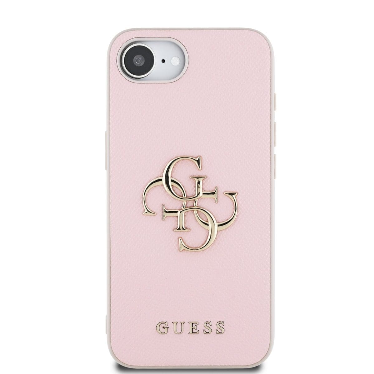 Guess PU Grained 4G Metal Logo Pink Kryt iPhone 16e