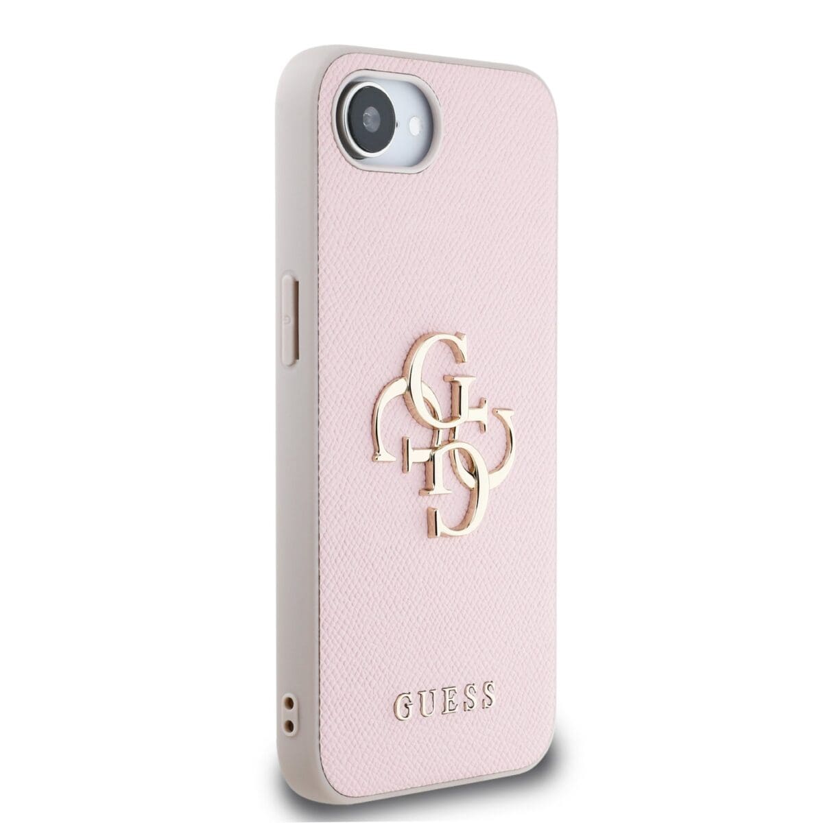 Guess PU Grained 4G Metal Logo Pink Kryt iPhone 16e