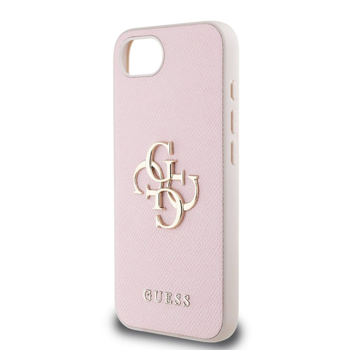 Guess PU Grained 4G Metal Logo Pink Kryt iPhone 16e