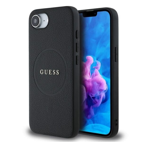 Guess PU Grained Classic Logo MagSafe Black Kryt iPhone 16e