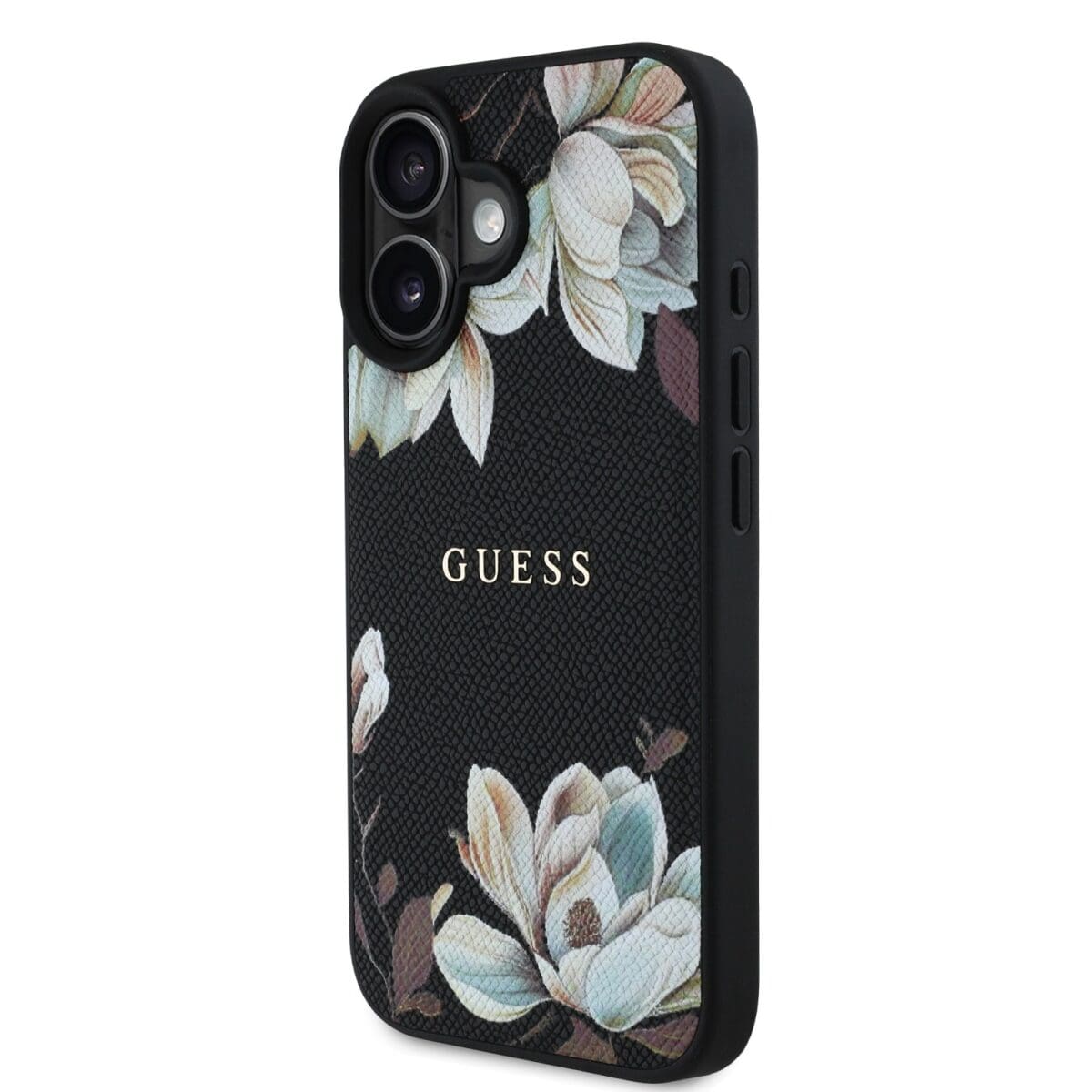 Guess PU Grained Magnolia MagSafe Black Kryt iPhone 16