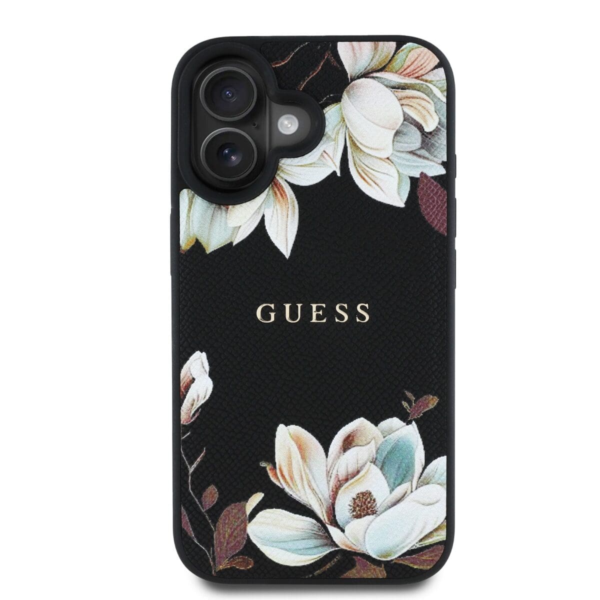 Guess PU Grained Magnolia MagSafe Black Kryt iPhone 16