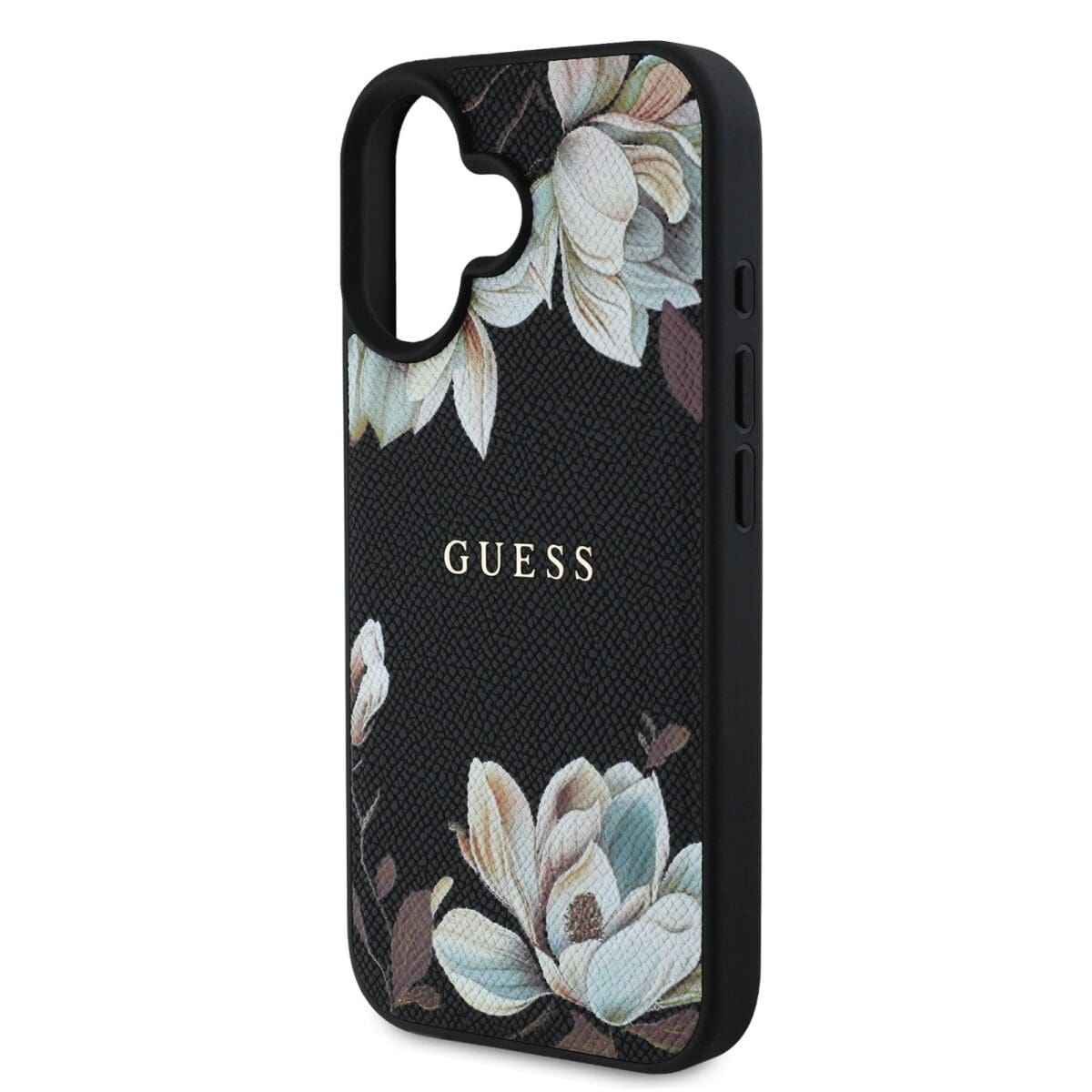 Guess PU Grained Magnolia MagSafe Black Kryt iPhone 16