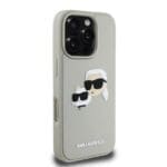 Karl Lagerfeld 3D Rubber Double Heads Beige Kryt iPhone 16 Pro
