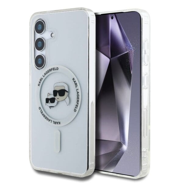 Karl Lagerfeld IML K&CH Heads MagSafe Transparent Kryt Samsung Galaxy S25