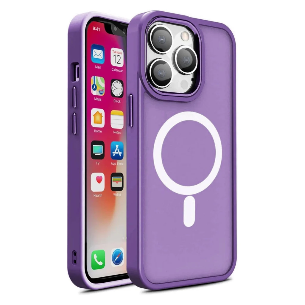 Magnetic Color Matte Case For - Purple Kryt iPhone 15 Pro