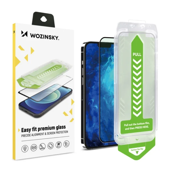 Wozinsky 9H Tempered Glass With Mounting Frame Premium Glass Black iPhone 13