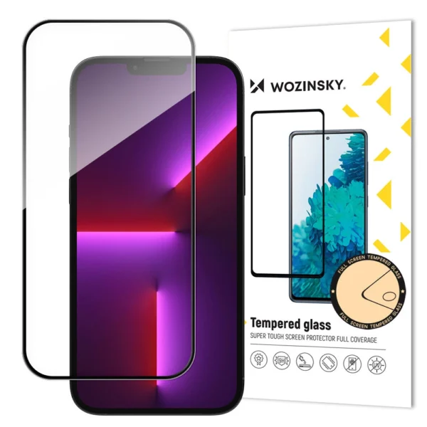 Wozinsky Full Glue Case Friendly Tempered Glass With Frame Black iPhone 15 Pro Max