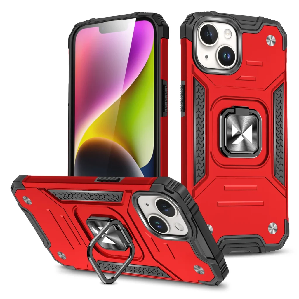 Wozinsky Ring Armor Plus Plus Ring Armor Case - Red Kryt iPhone 15 Plus