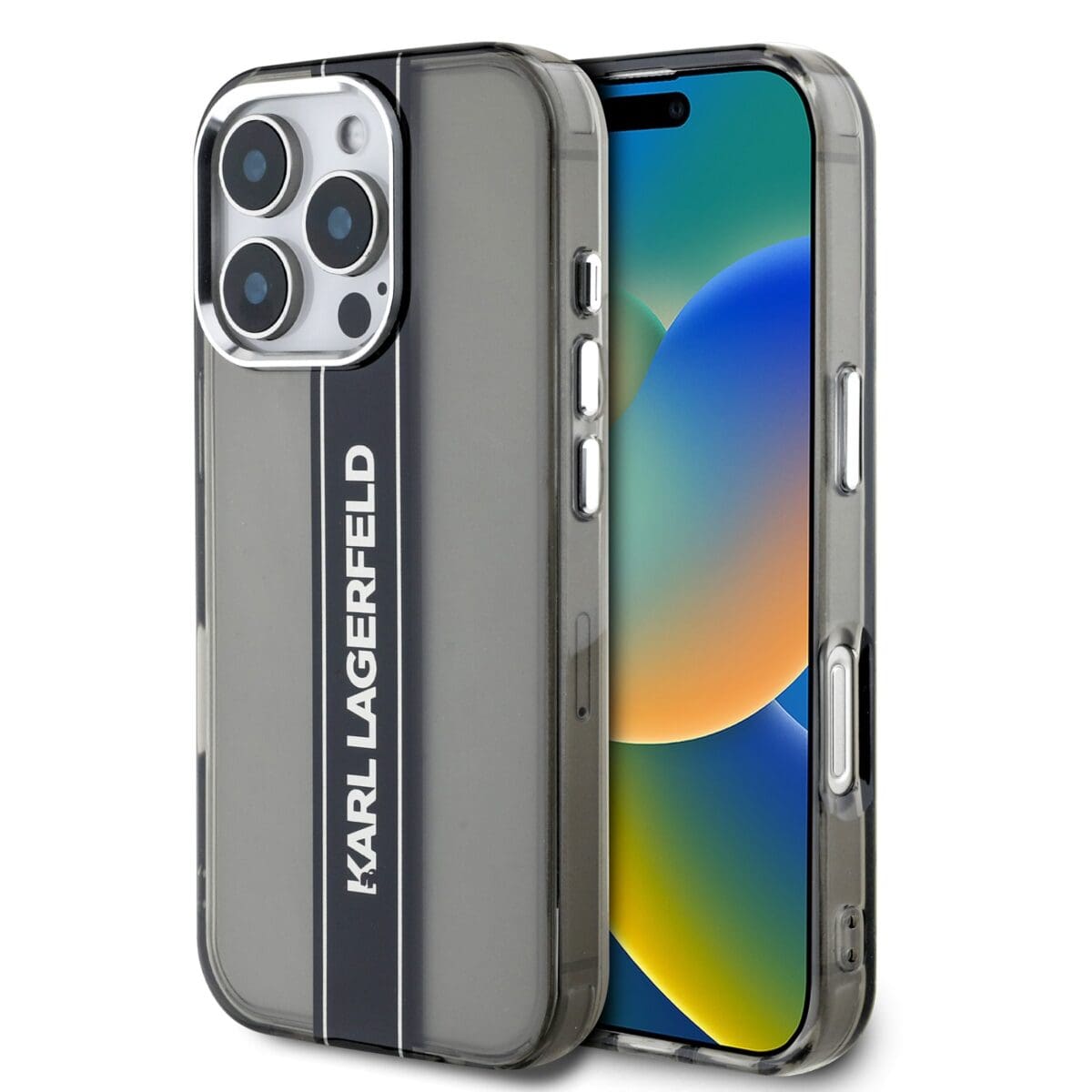 Karl Lagerfeld IML Stripe Logo Black Kryt iPhone 16 Pro
