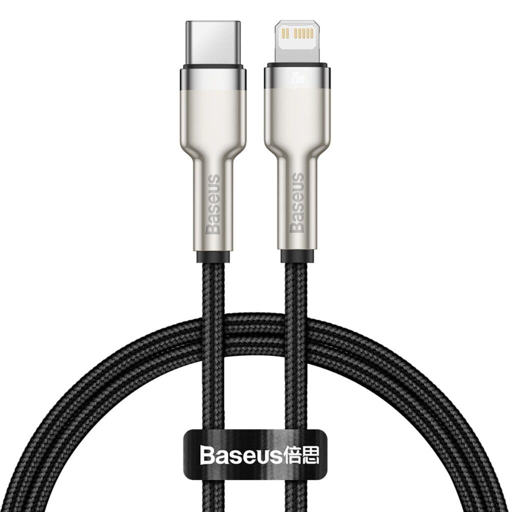 Baseus Cafule Metal Series Data Cable USB-C Lighting 20W 0.25m Black