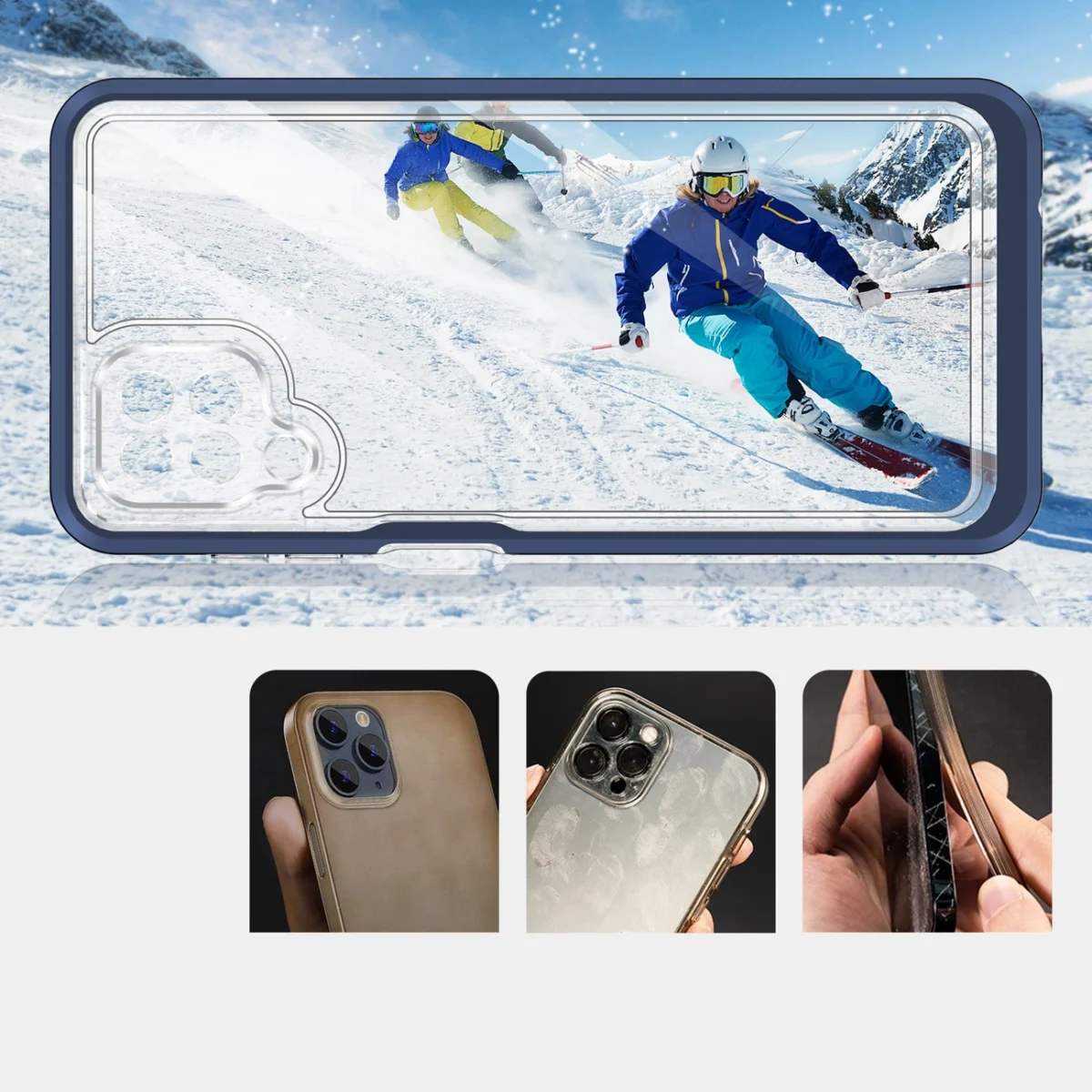 Clear 3In1 Frame Gel Cover Blue Kryt Samsung Galaxy A12