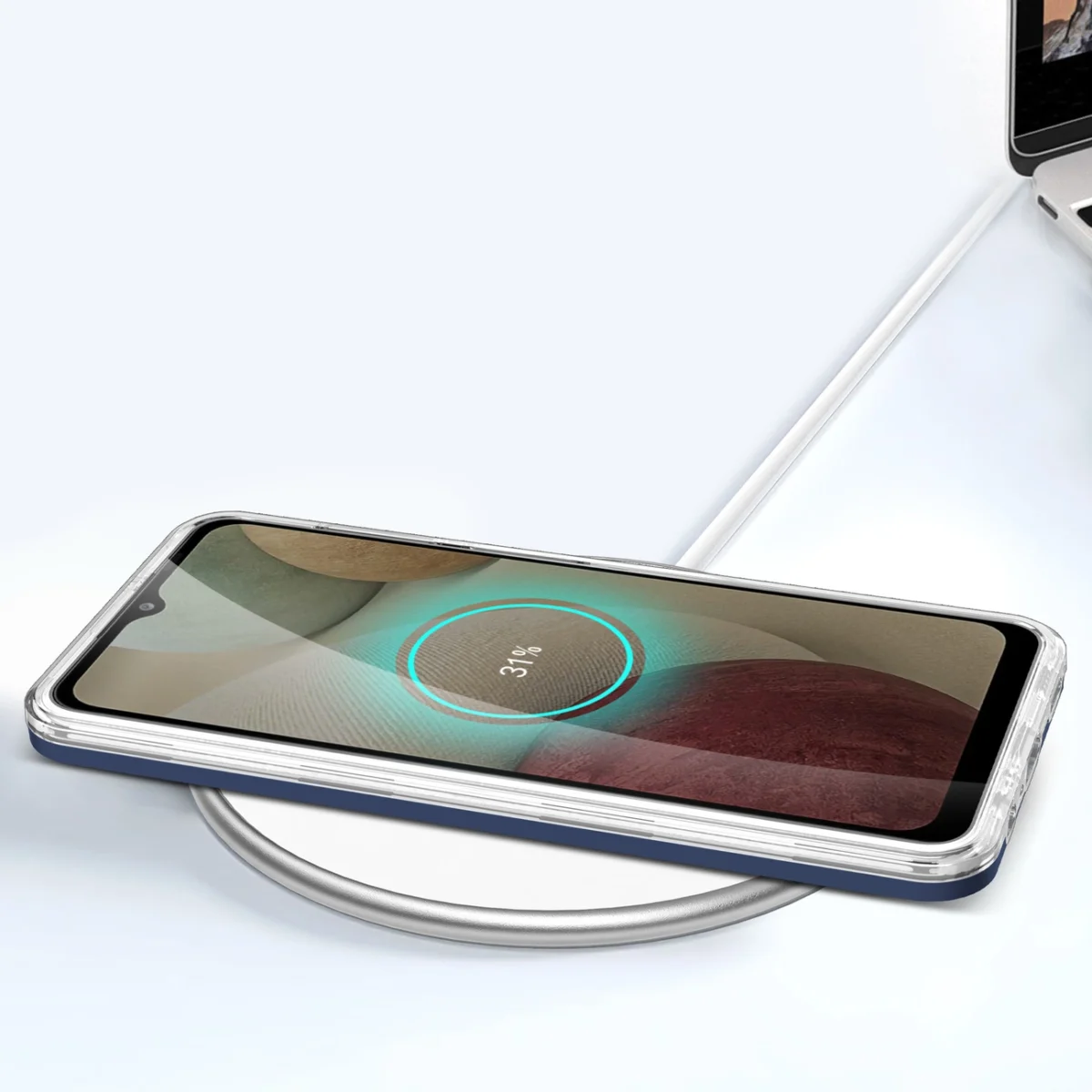 Clear 3In1 Frame Gel Cover Blue Kryt Samsung Galaxy A12