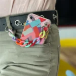 Color Chain Gel Flexible Elastic Cover With A Chain Pendant Multicolour  (1) Kryt Samsung Galaxy A22 5G