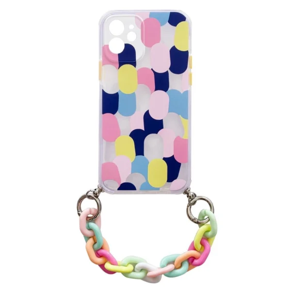 Color Chain Gel Flexible Elastic Cover With A Chain Pendant Multicolour  (1) Kryt Samsung Galaxy A22 5G