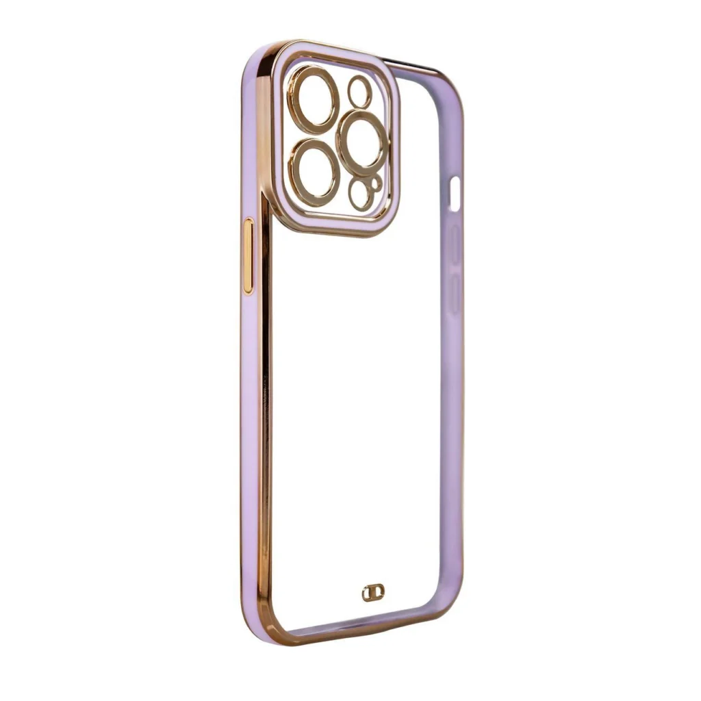 Fashion Gold Frame Gel Cover Purple Kryt Samsung Galaxy A12