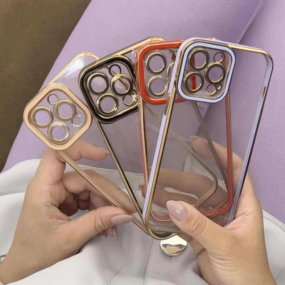 Fashion Gold Frame Gel Cover Red Kryt Samsung Galaxy A12