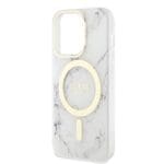 Guess IML Marble MagSafe White Kryt iPhone 13 Pro