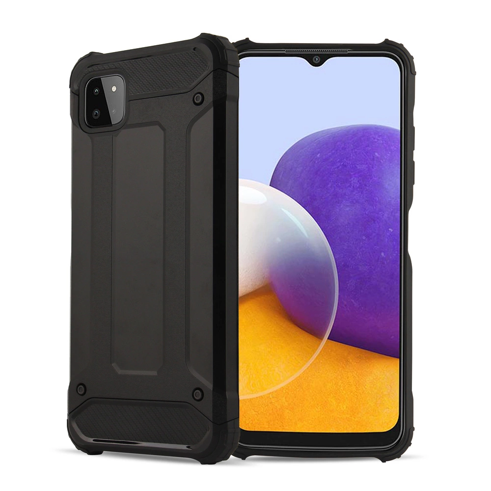 Hybrid Armor Tough Rugged Cover Black Kryt Samsung Galaxy A22 5G