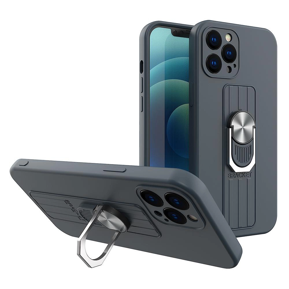 Ring Silicone With Finger Grip And Stand Dark Blue Kryt Samsung Galaxy A32 4G