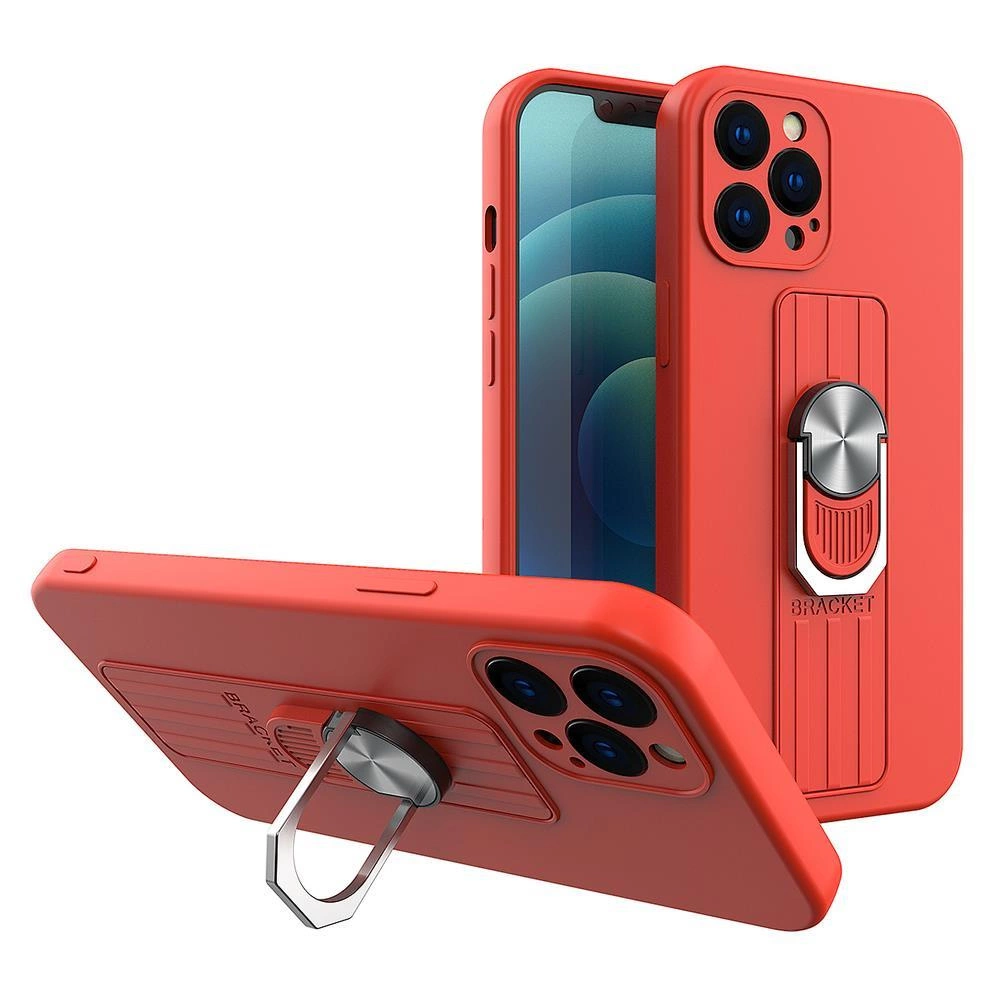 Ring Silicone With Finger Grip And Stand Red Kryt Samsung Galaxy A33 5G