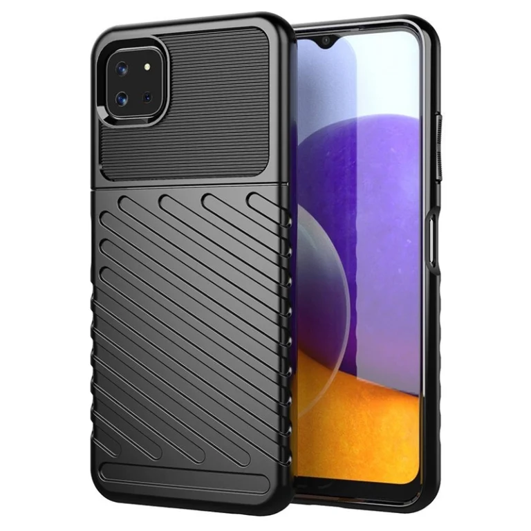 Thunder Flexible Tough Rugged Cover TPU Black Kryt Samsung Galaxy A22 5G