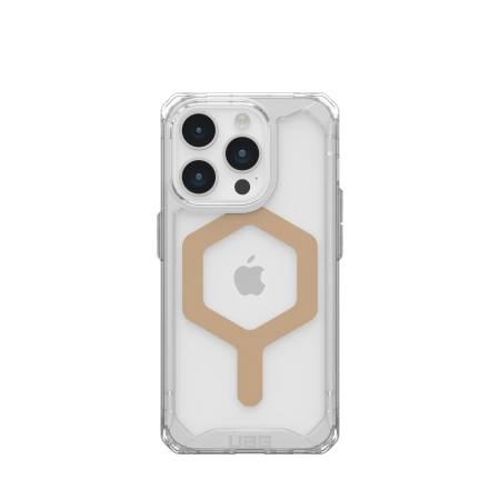 Uag Plyo MagSafe Transparent And Gold Kryt iPhone 15 Pro