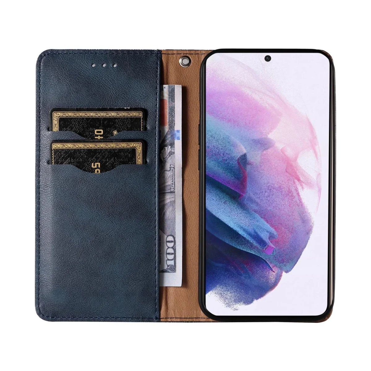Magnet Strap Pouch Wallet + Mini Lanyard Pendant Blue Kryt Samsung Galaxy S22 Ultra